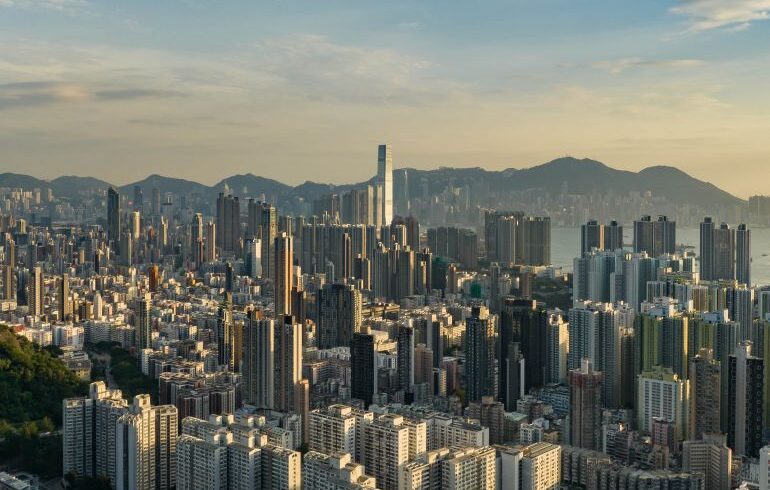 Hong Kong's Cityscape As World Population Nears 8 Billion