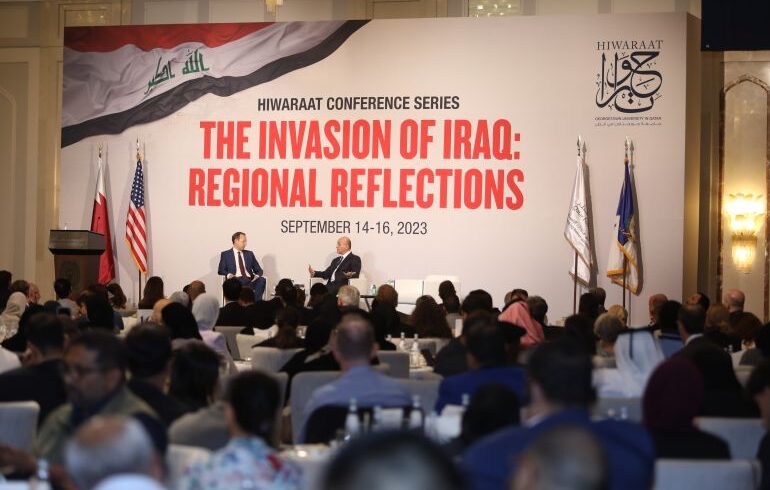 ‎⁨برهم صالح يقول إن العراق لم يعد يشكل مصدر تهديد لجيرانه (الجزيرة)⁩.JPG