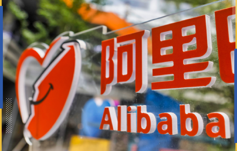 epa08798133 (FILE) - Alibaba logo is seen at the company headquarters building in Shanghai, China, 21 July 2020 (reissued 04 November 2020). Alibaba is due to publish their 3rd quarter 2020 results on 05 November 2020. EPA-EFE/ALEX PLAVEVSKI